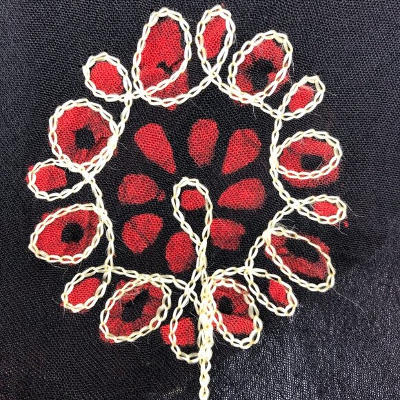 Shiva Fashions Rayon Black & Red High Low Hindi-style Tunic Blouse OS - Picture 7 of 15